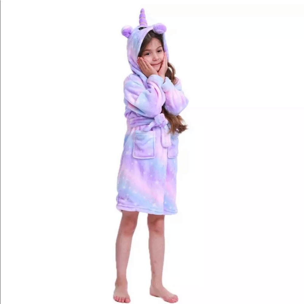 Hooded Purple Unicorn Plush Robe